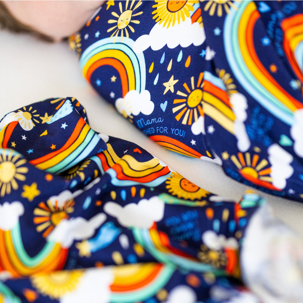 The Forever Swaddle Blanket | Here Comes the Sunshine (Blue) | "Mama, I Wished for You"