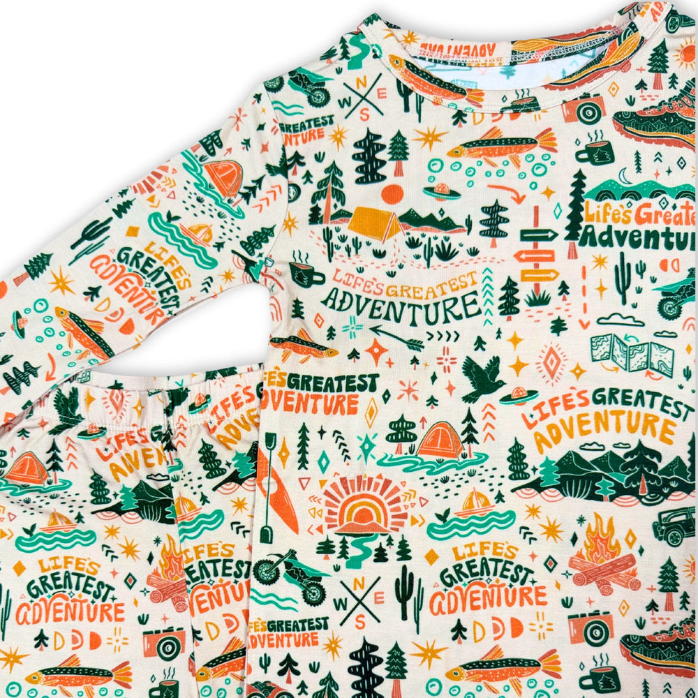 The Second-Skin 2-Piece Long Sleeve Pajama | Wanderlust | "Life's Greatest Adventure"