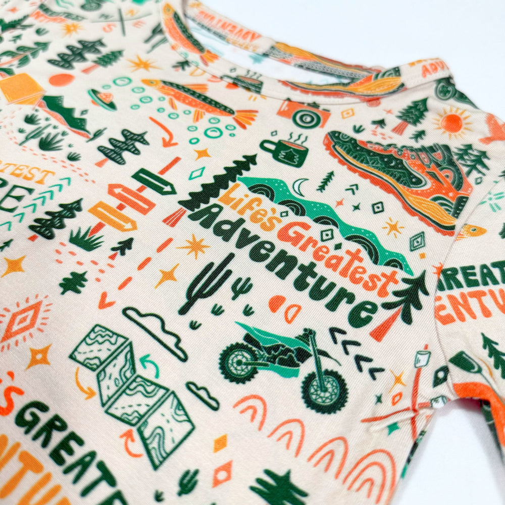 The Second-Skin 2-Piece Long Sleeve Pajama | Wanderlust | "Life's Greatest Adventure"