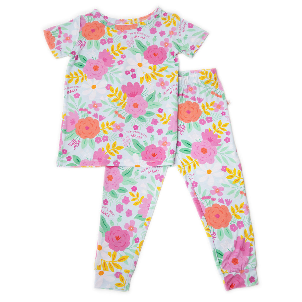 The Second-Skin 2-Piece Pajama | Flower Power | "You're Doing Great, Mama"
