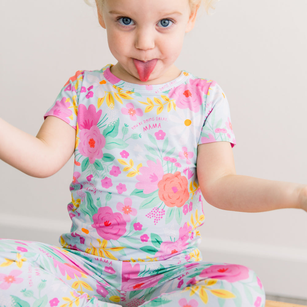 The Second-Skin 2-Piece Pajama | Flower Power | "You're Doing Great, Mama"