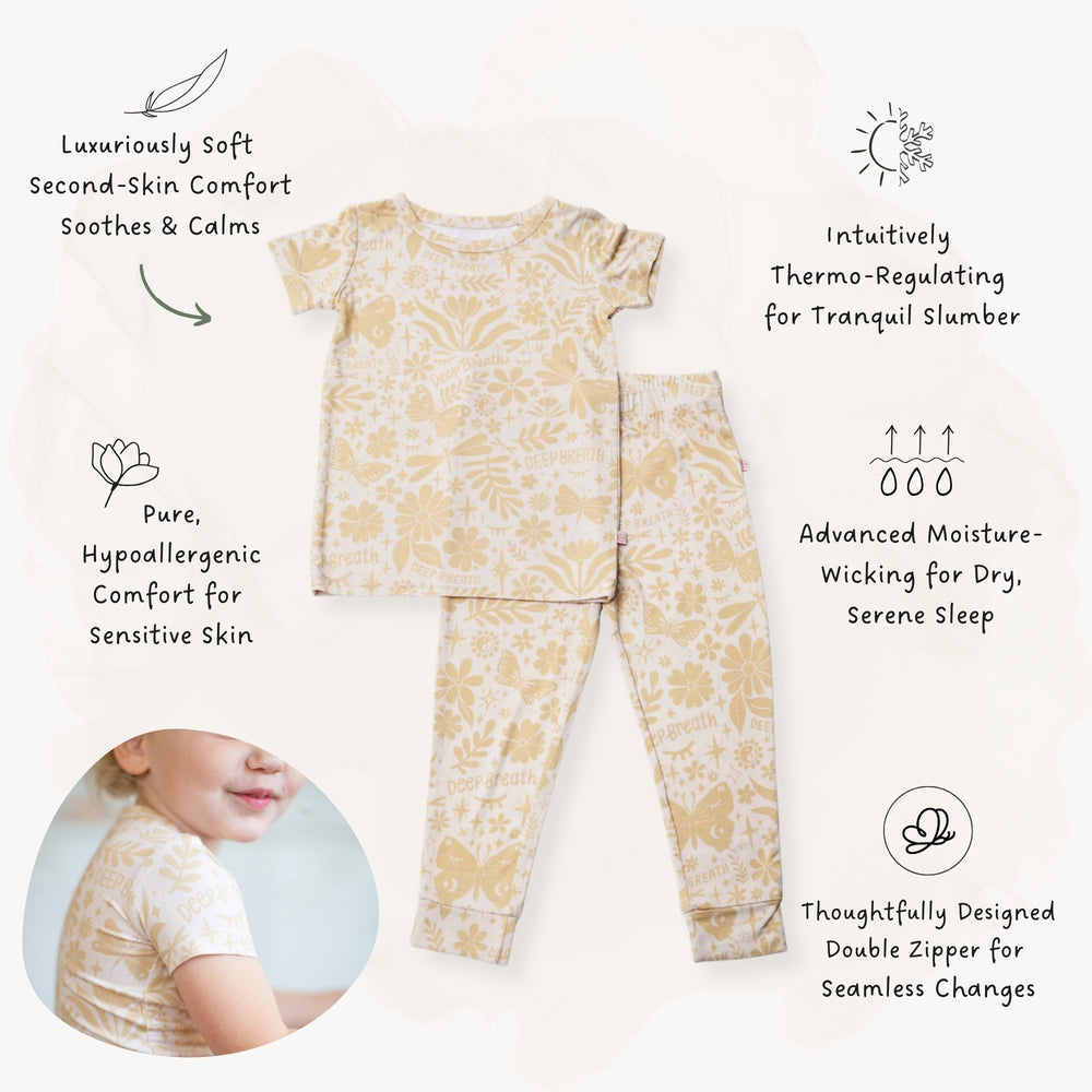 The Second-Skin 2-Piece Pajama | Om Baby (Beige) | "Deep Breath"