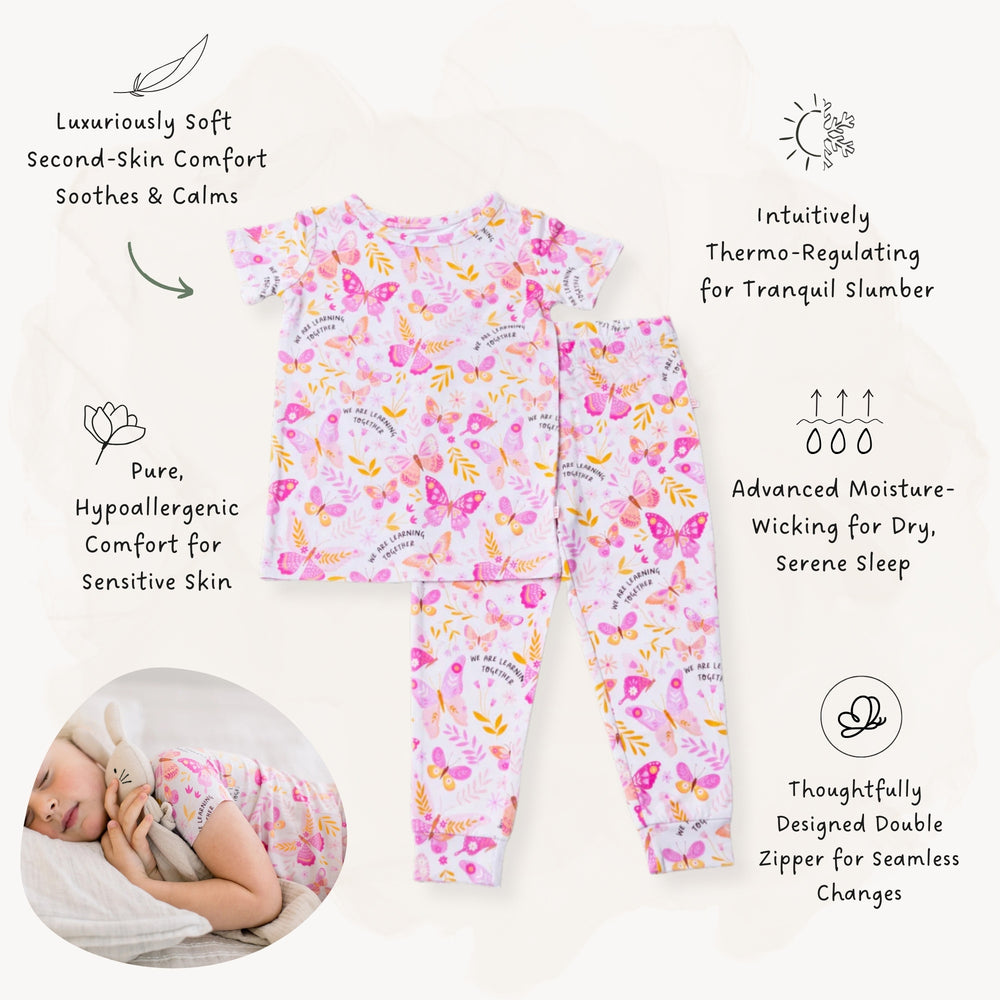 The Second-Skin 2-Piece Pajama | Butterfly Smoochies | "We're Learning Together"