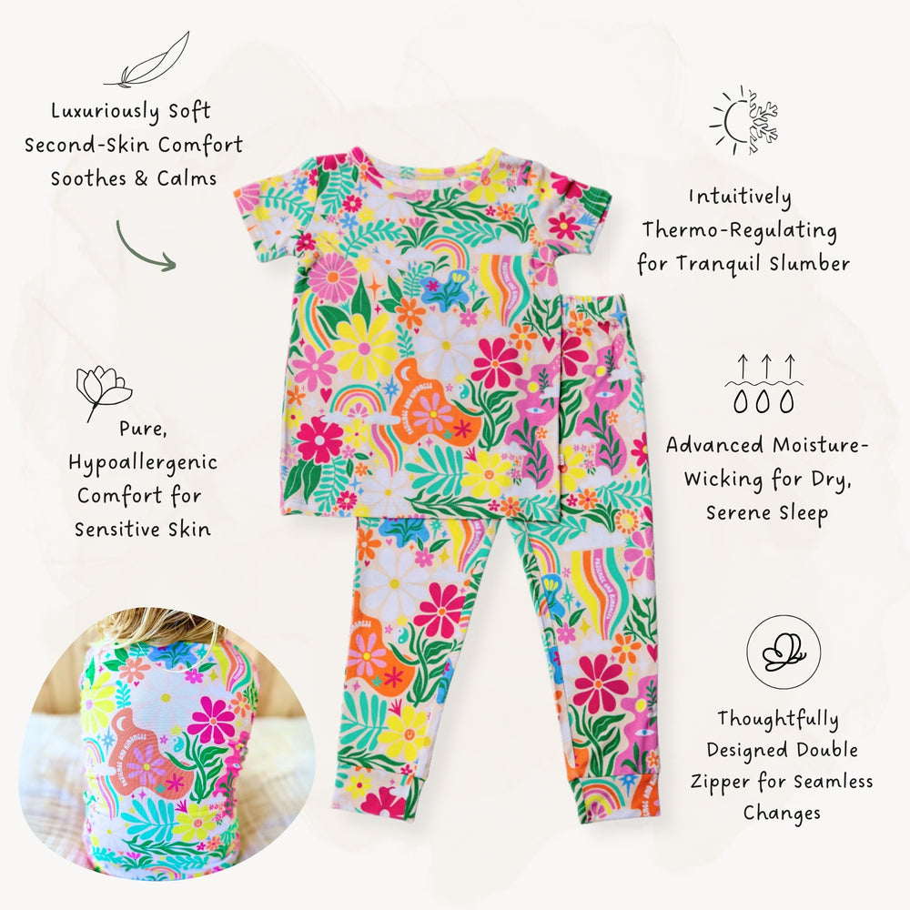 The Second-Skin 2-Piece Pajama | Rainbow Daisy Babe | "Patience & Kindness"