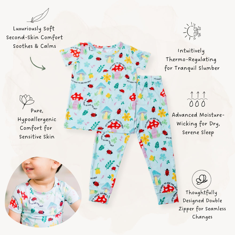 The Second-Skin 2-Piece Pajama | Magic Mushroom | "It's Okay to Ask for Help"