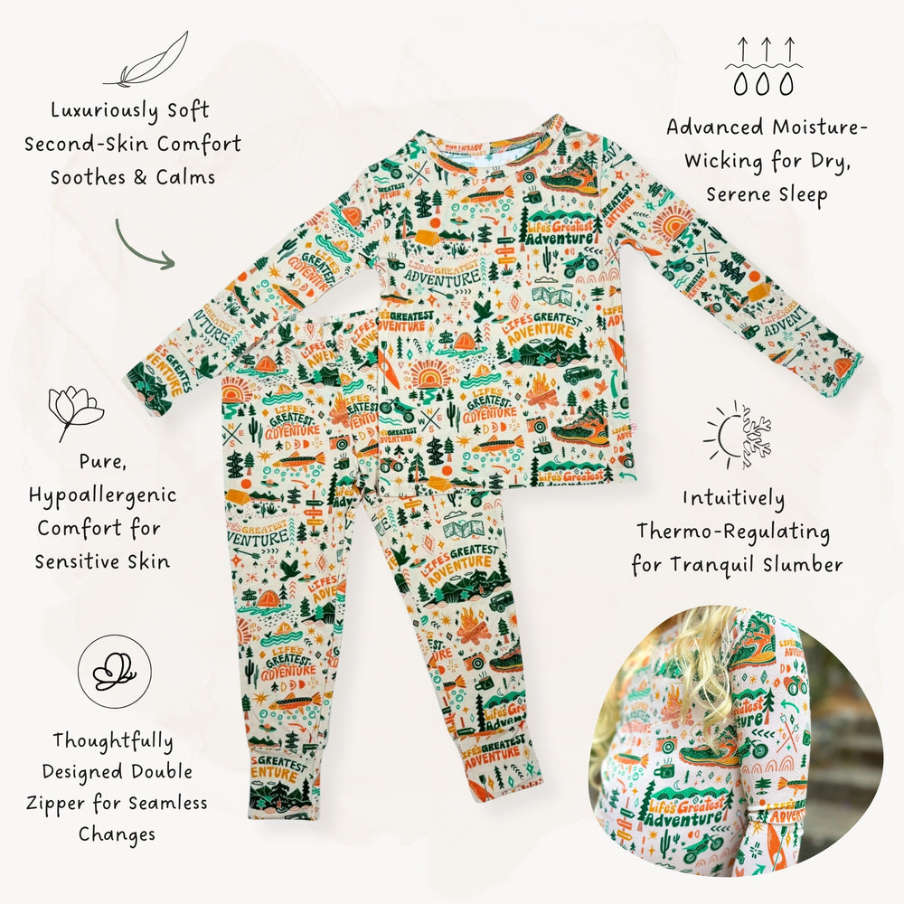 The Second-Skin 2-Piece Long Sleeve Pajama | Wanderlust | "Life's Greatest Adventure"