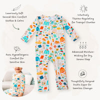 The Second-Skin Footless Romper | Cozy Cats & Dogs | Danish Hygge-Inspired Print