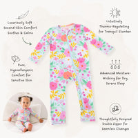 The Second-Skin Footless Romper | Flower Power | "You're Doing Great, Mama"