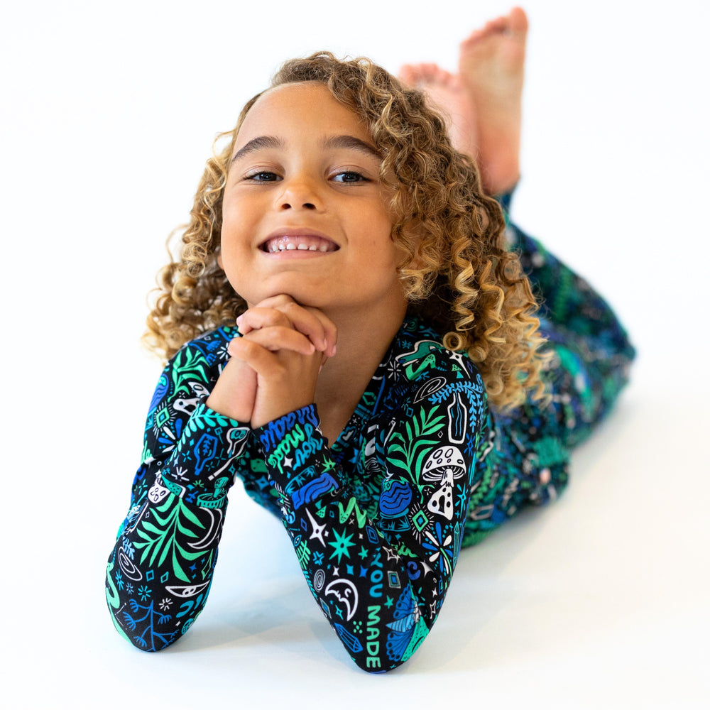 The Second-Skin 2-Piece Long Sleeve Pajama | Mystic Mama (Blue) | "You Made Magic"