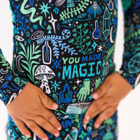 The Second-Skin 2-Piece Long Sleeve Pajama | Mystic Mama (Blue) | "You Made Magic"