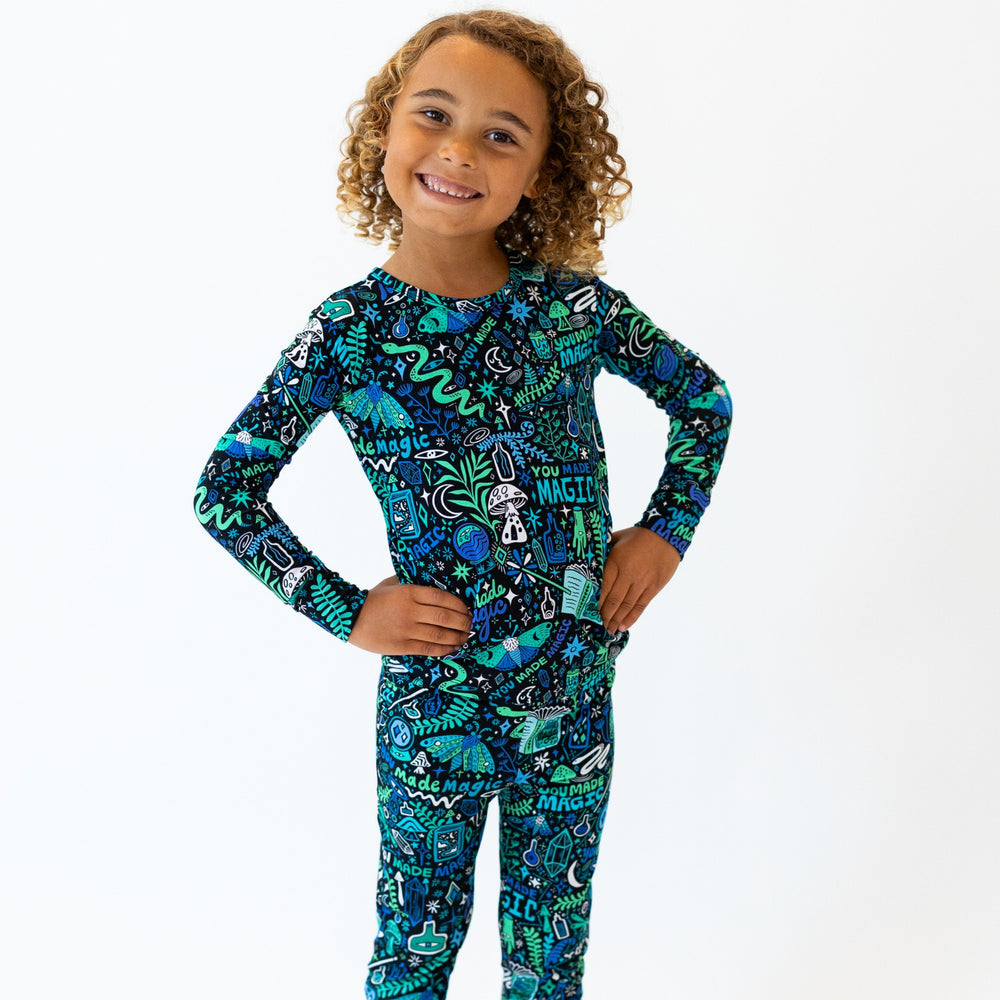 The Second-Skin 2-Piece Long Sleeve Pajama | Mystic Mama (Blue) | "You Made Magic"