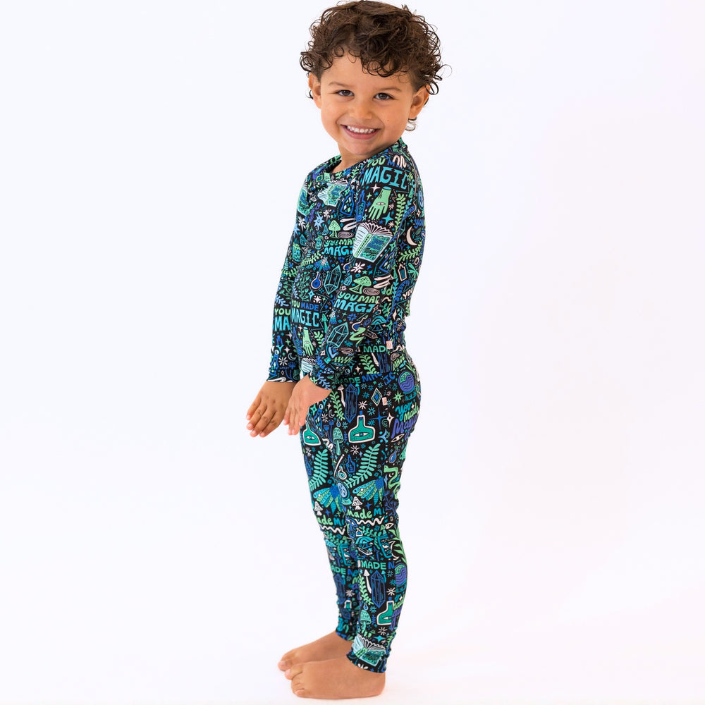 The Second-Skin 2-Piece Long Sleeve Pajama | Mystic Mama (Blue) | "You Made Magic"