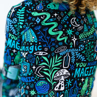 The Second-Skin 2-Piece Long Sleeve Pajama | Mystic Mama (Blue) | "You Made Magic"