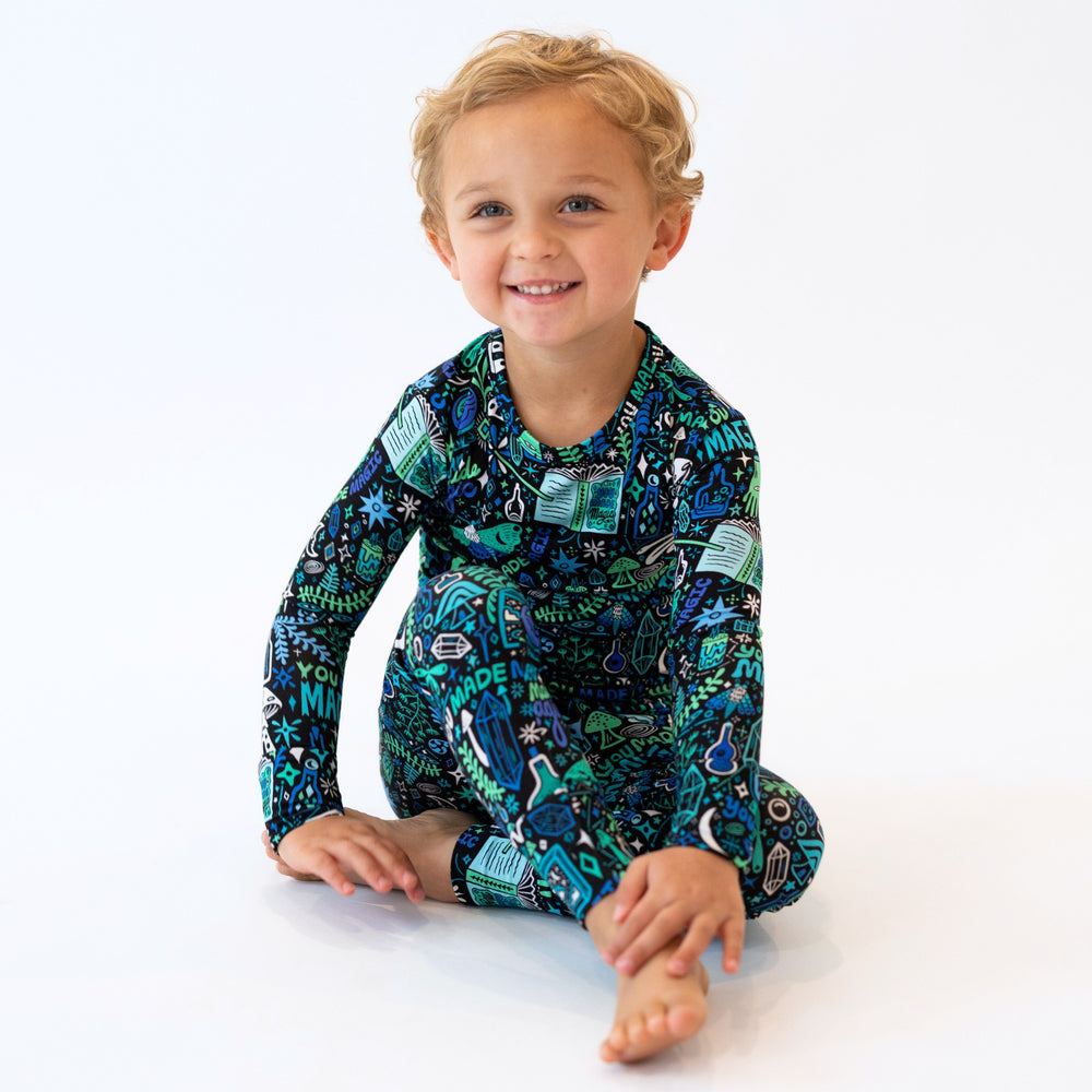 The Second-Skin 2-Piece Long Sleeve Pajama | Mystic Mama (Blue) | "You Made Magic"