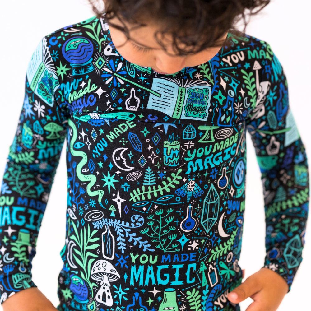 The Second-Skin 2-Piece Long Sleeve Pajama | Mystic Mama (Blue) | "You Made Magic"