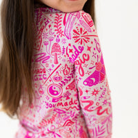 The Second-Skin 2-Piece Long Sleeve Pajama | Mystic Mama (Pink) | "You Made Magic"
