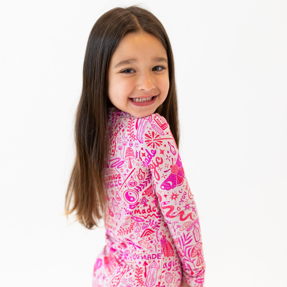 The Second-Skin 2-Piece Long Sleeve Pajama | Mystic Mama (Pink) | "You Made Magic"