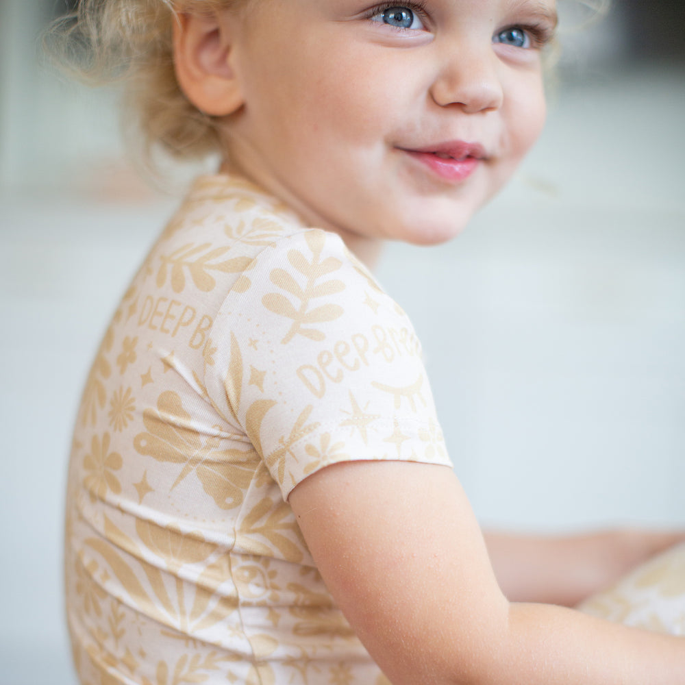 The Second-Skin 2-Piece Pajama | Om Baby (Beige) | "Deep Breath"