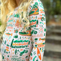 The Second-Skin 2-Piece Long Sleeve Pajama | Wanderlust | "Life's Greatest Adventure"