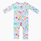 Footless Bamboo Toddler Zipper Pajamas, Flowers & Butterflies, Bamboo Zipper Pajamas, Double-Zipper Onesies for Toddler Girl, 4-Way Stretch - "Deep Breath" - Raising Mama