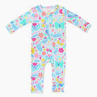 Footless Bamboo Toddler Zipper Pajamas, Flowers & Butterflies, Bamboo Zipper Pajamas, Double-Zipper Onesies for Toddler Girl, 4-Way Stretch - "Deep Breath" - Raising Mama