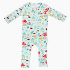 Footless Bamboo Toddler Zipper Pajamas, Woodland Mushrooms, Double-Zipper Onesies,Toddler Bamboo Sleeper, 4-Way Stretch - "It's Okay to Ask for Help" - Raising Mama