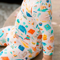The Second-Skin Footless Romper | Cozy Cats & Dogs | Danish Hygge-Inspired Print