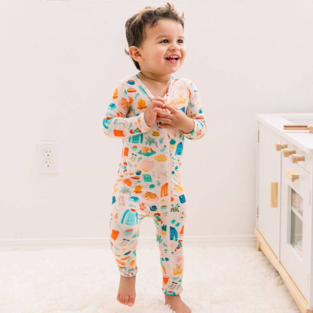 The Second-Skin Footless Romper | Cozy Cats & Dogs | Danish Hygge-Inspired Print