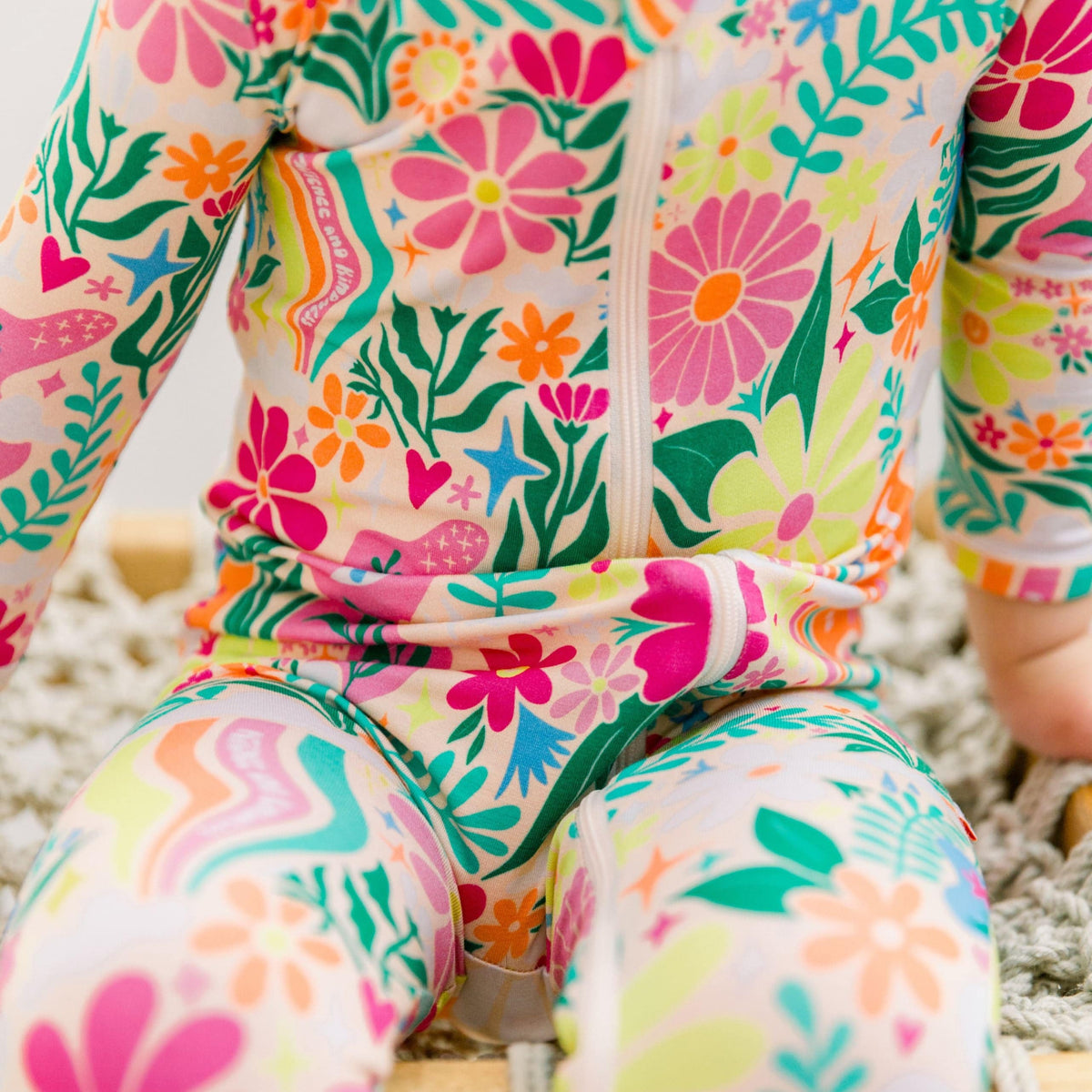 Rainbow Daisy Babe | Bamboo Footless Onesie Romper | "Patience ...