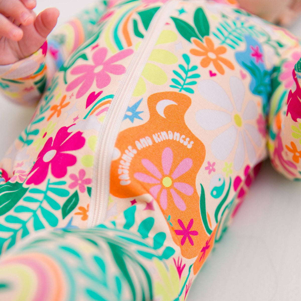 Bamboo Footies with Two Way Zipper (Sunny Shores Print)