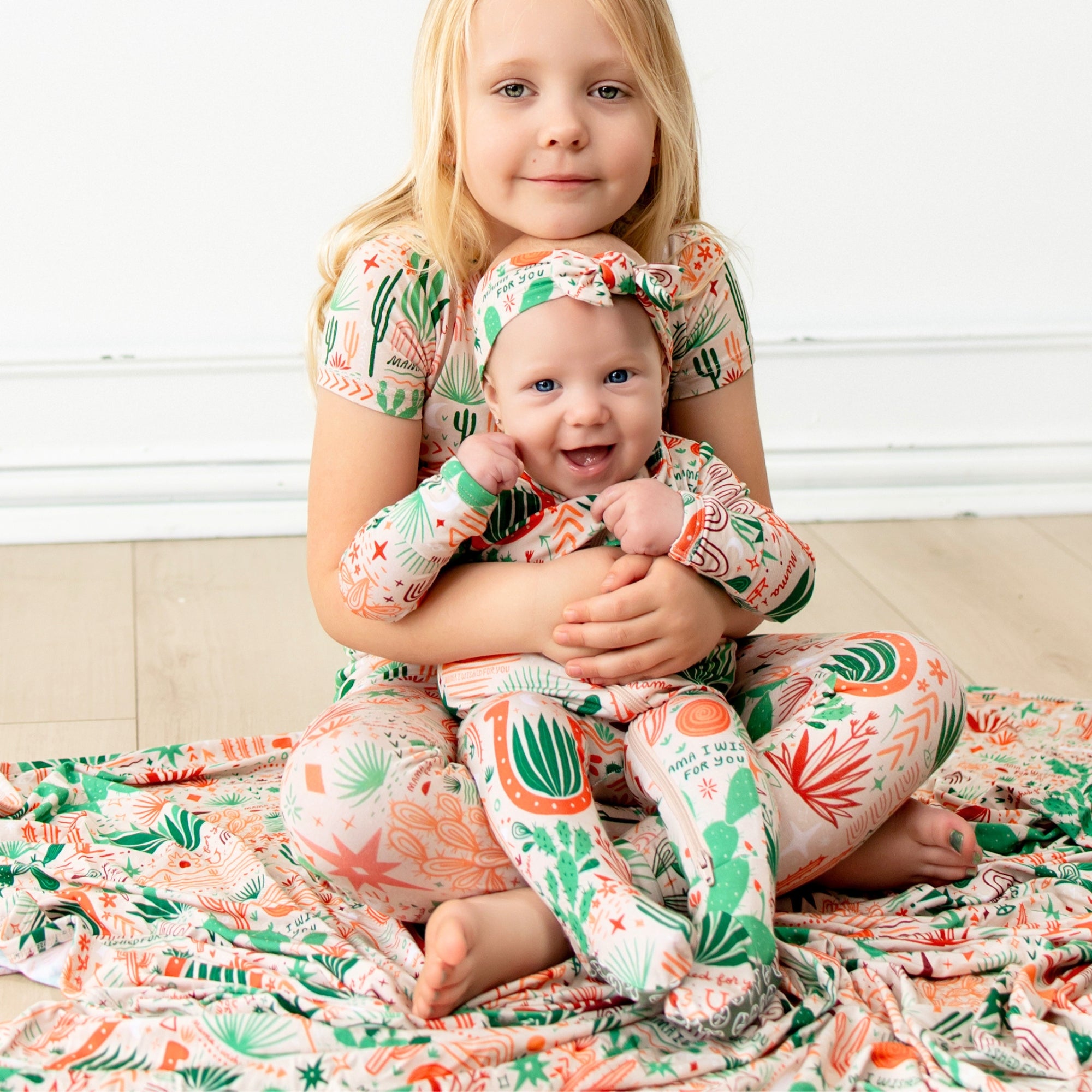 Bamboo Footie Zipper Baby Pajama - Desert Cactus Beige Bamboo