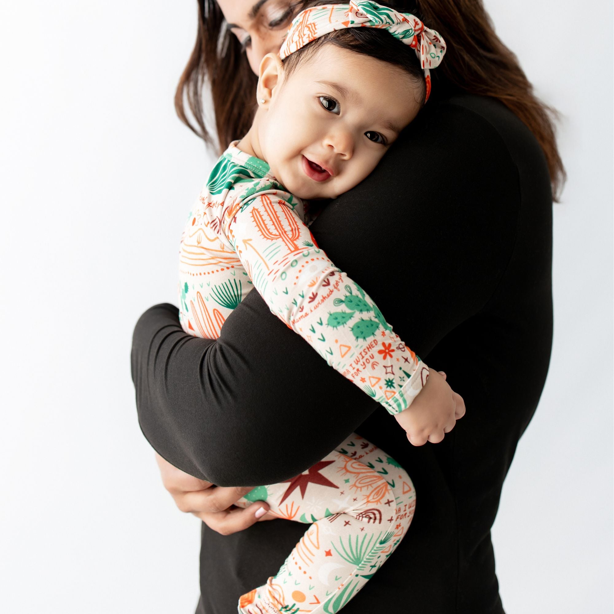 Bamboo Footie Zipper Baby Pajama - Desert Cactus Beige Bamboo
