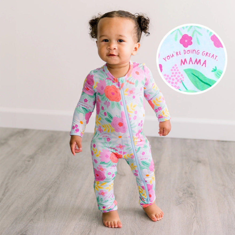 The Second-Skin Footless Romper | Flower Power | "You're Doing Great, Mama"