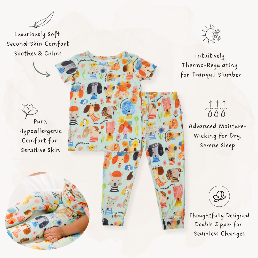 The Second-Skin 2-Piece Pajama | Mindful Doggos | "Mental Health Matters"