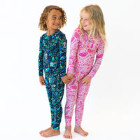 The Second-Skin 2-Piece Long Sleeve Pajama | Mystic Mama (Blue) | "You Made Magic"