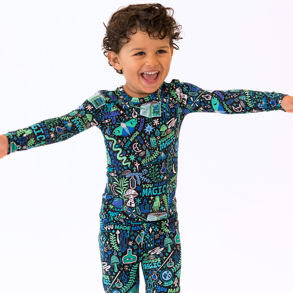 The Second-Skin 2-Piece Long Sleeve Pajama | Mystic Mama (Blue) | "You Made Magic"