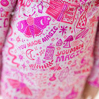 The Second-Skin 2-Piece Long Sleeve Pajama | Mystic Mama (Pink) | "You Made Magic"