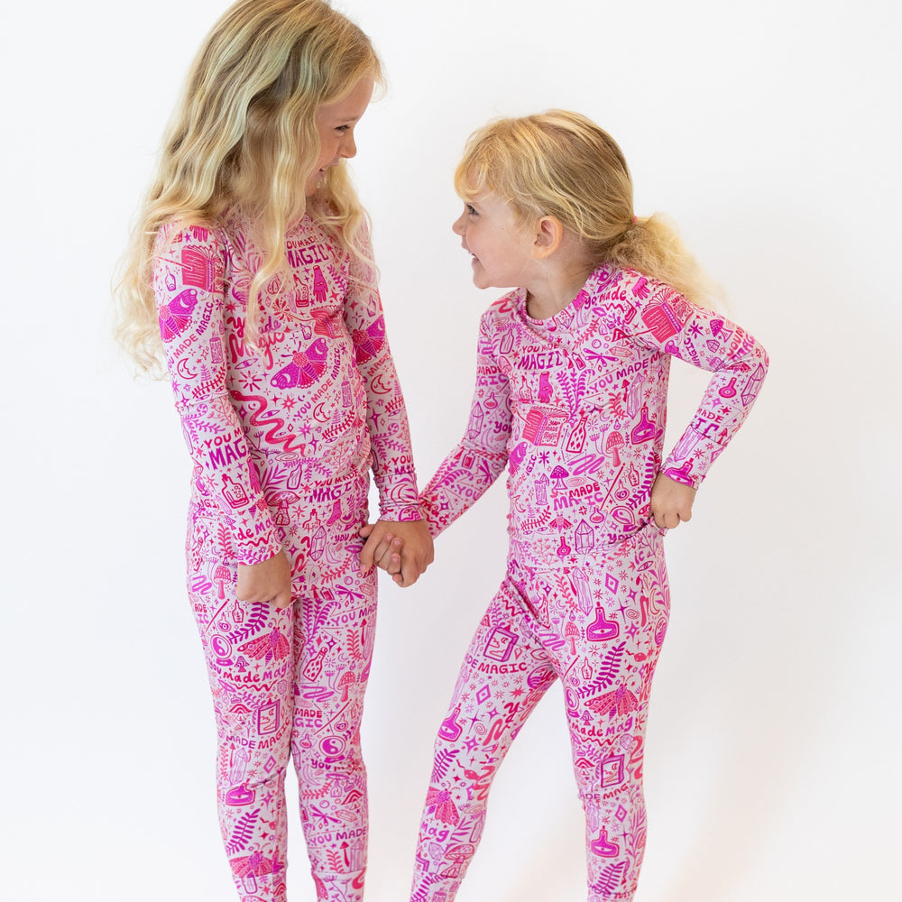 The Second-Skin 2-Piece Long Sleeve Pajama | Mystic Mama (Pink) | "You Made Magic"