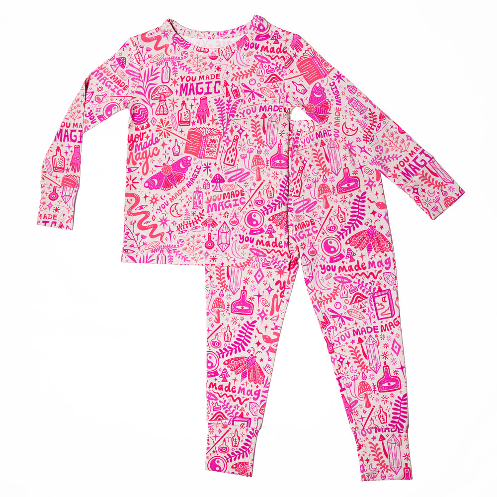 The Second-Skin 2-Piece Long Sleeve Pajama | Mystic Mama (Pink) | "You Made Magic"