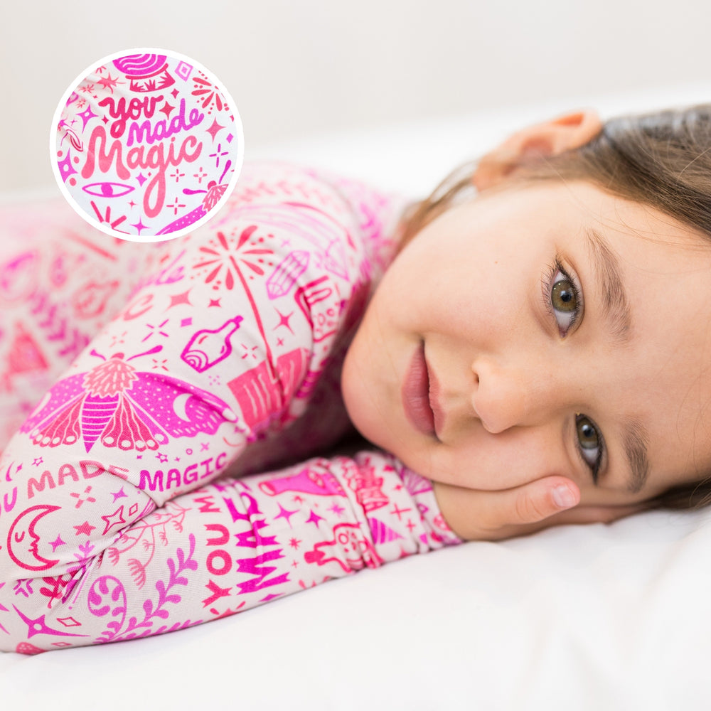 The Second-Skin 2-Piece Long Sleeve Pajama | Mystic Mama (Pink) | "You Made Magic"