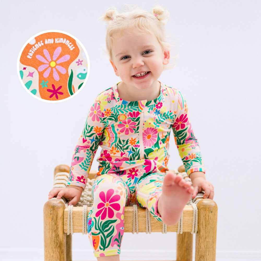 The Second-Skin Footless Romper | Rainbow Daisy Babe | "Patience & Kindness"