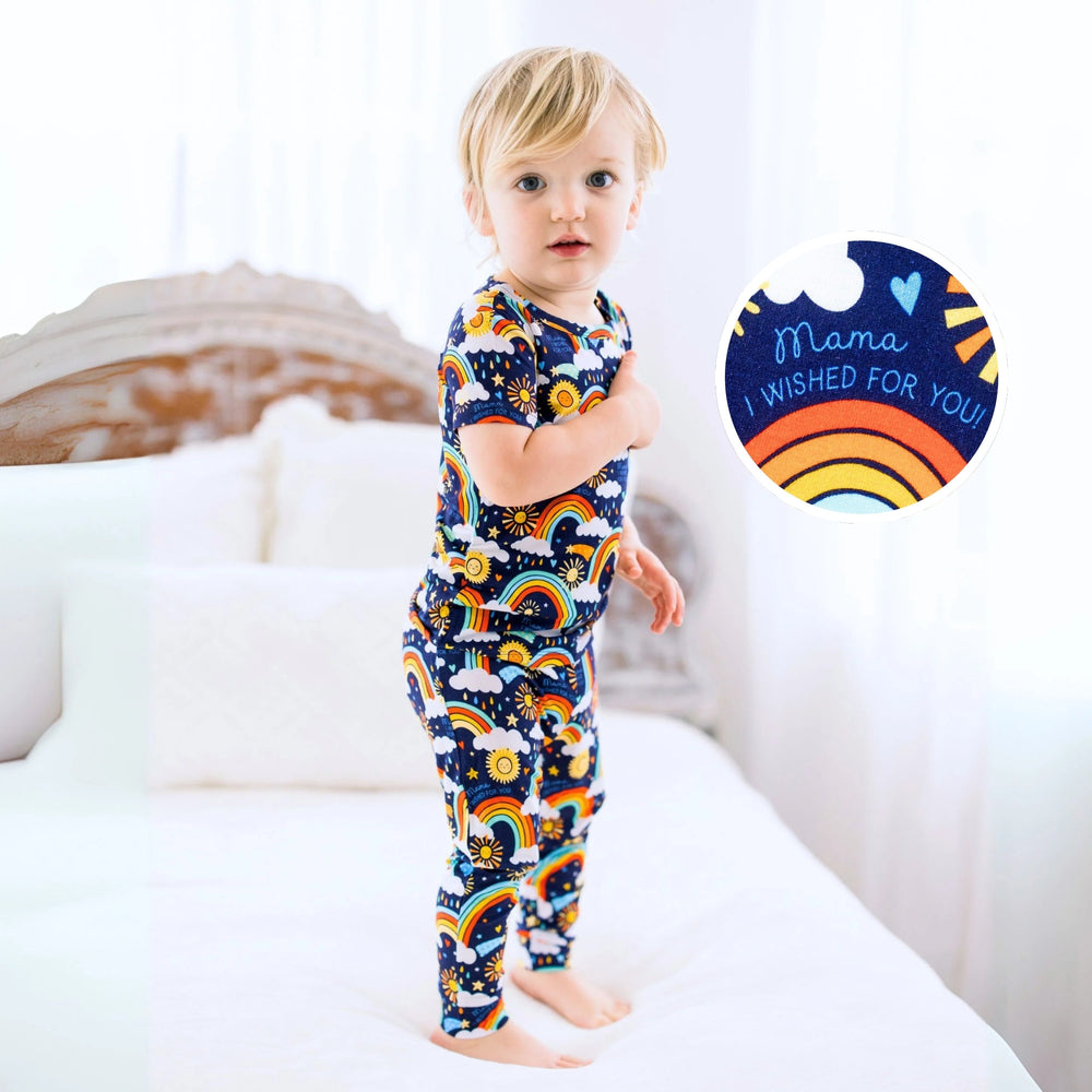 The Second-Skin 2-Piece Pajama | Here Comes the Sunshine (Blue) | "Mama, I Wished for You"