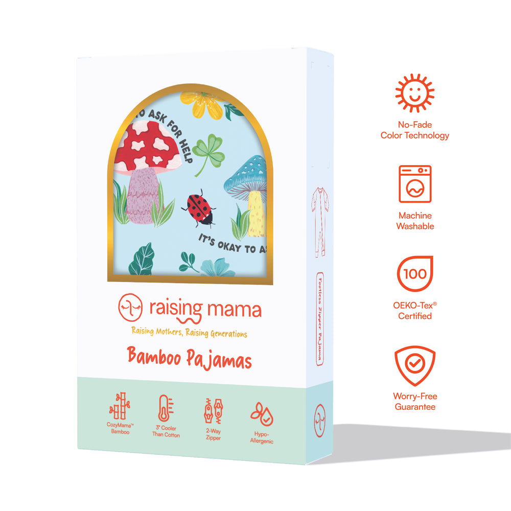 The Second-Skin Footless Romper | Magic Mushroom | "It's Okay to Ask for Help"
