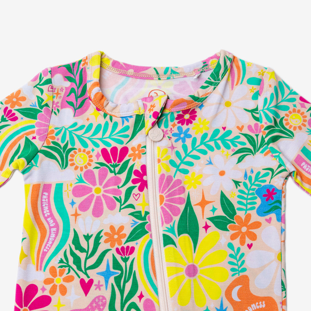 The Second-Skin Footless Romper | Rainbow Daisy Babe | "Patience & Kindness"