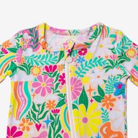 The Second-Skin Footless Romper | Rainbow Daisy Babe | "Patience & Kindness"