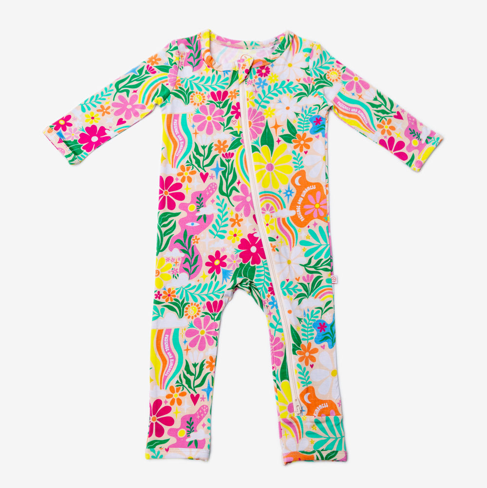 The Second-Skin Footless Romper | Rainbow Daisy Babe | "Patience & Kindness"