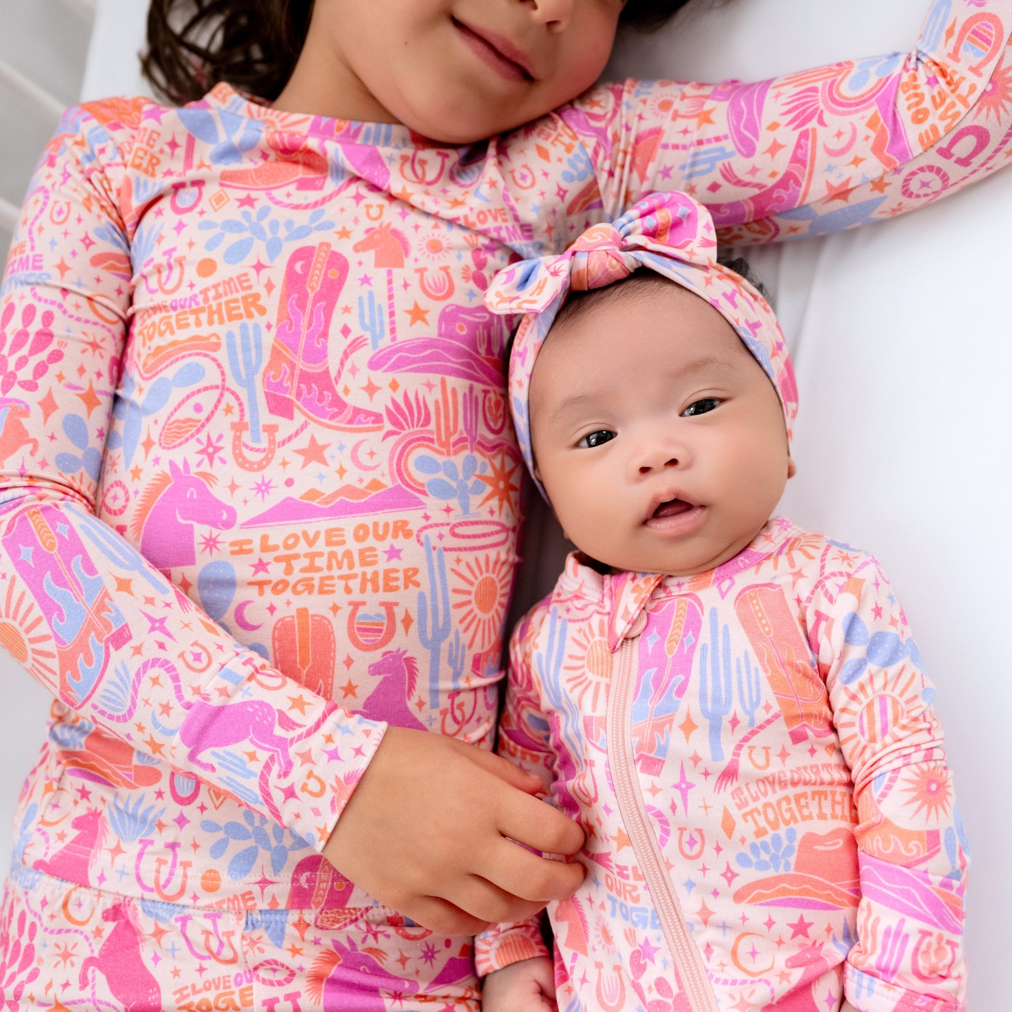 Bamboo Footie Zipper Baby Pajama - Western Cowgirl Bamboo Onesie