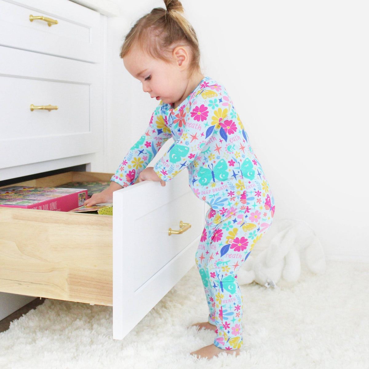 Om Baby Bamboo Footless Onesie Romper "Deep Breath" Thermo